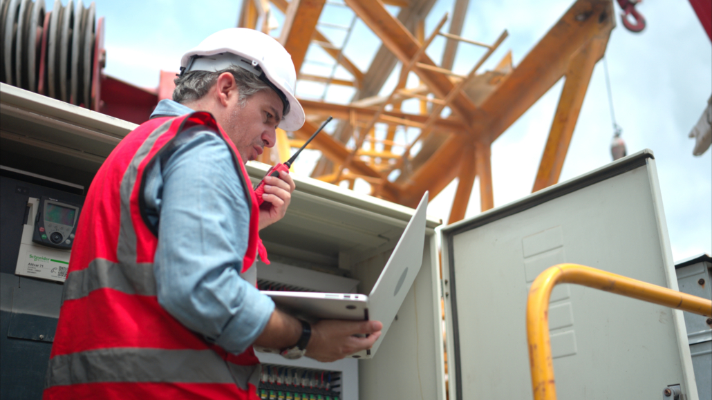 Underground utility markings and excavation safety precautions at a New England construction site